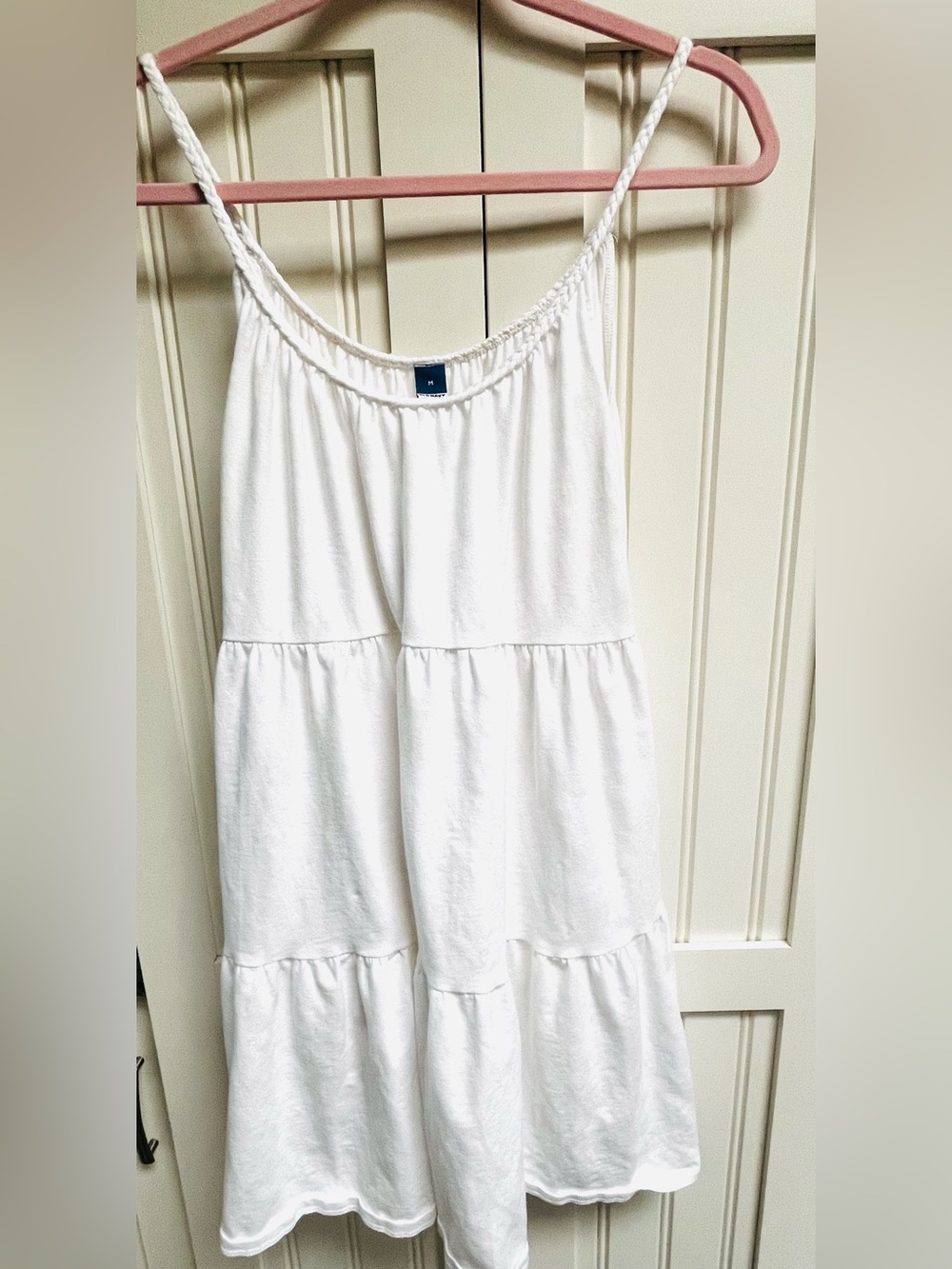 Old Navy White Braided-Trim Tank Dress M